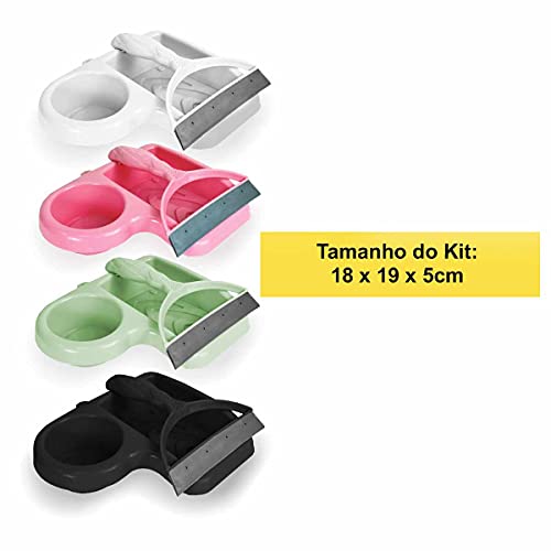 Kit Pia com Lixeira Rodo e Porta Detergente Multicolor