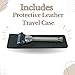 G.B.S Stylish Long Handle Textured Ergonomic Shaving Razor with Protective Leather Case for Travel, Chrome