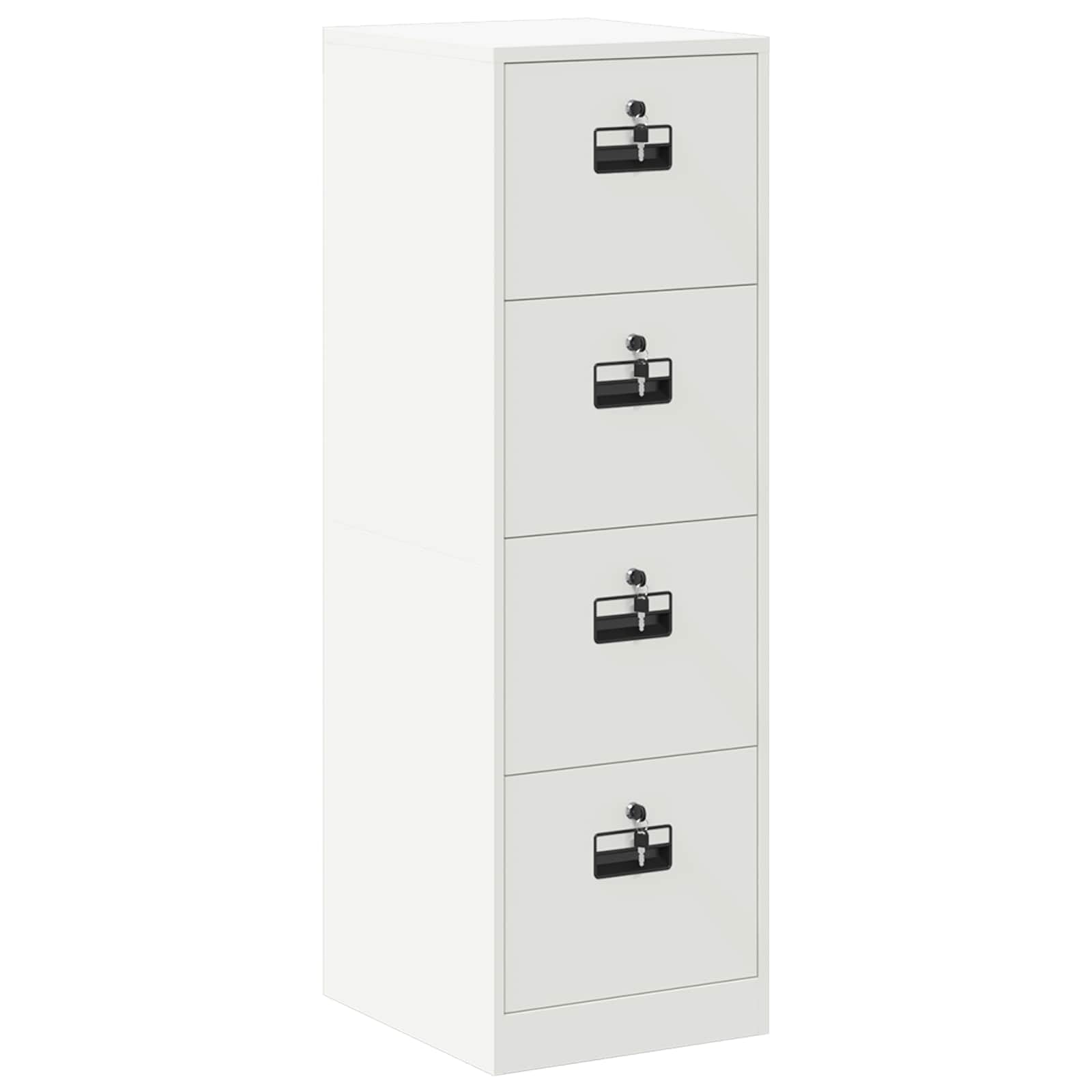 Aktenschrank 2er Set Weiß 44x50x139 cm Kaltstahl