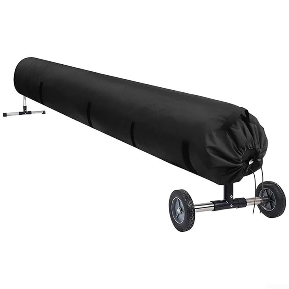 Heavy Duty Pool Solar Reel Cover with Adjustable Straps and Drawstring, UV Rain Wind Resistant Protective Case for Solar Blanket Roller, Fits 16 18 20 Feet In-Ground and Above Ground Pools (16FT)