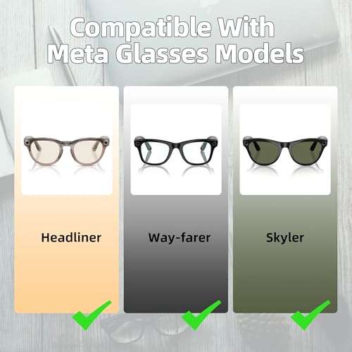 Image of DAIERTEK Charging Stand for Meta Smart Glasses, Black | Compatible with Wayfarer, Compatible with Skyler, Compatible with Headliner, LED Indicator