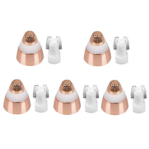 5PCS Eyebrow Trimmer Replacement Heads for Women Painless Eyebrow Hair Remover Trimmer Heads with Cleaning Brush (Rose Gold)