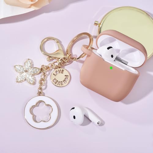 Case for Apple Airpods 4 - VISOOM Airpods 4 Cases 2024 Cover Women Anti-Drop Silicone iPods 4 Earbuds Wireless Accessorie Charging Cases Girl Bling Keychain for Airpod iPods 4th Generation by VISOOM - Image 2