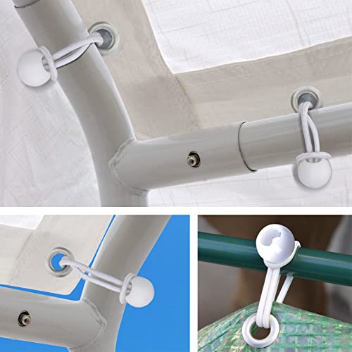 Strong Camel Ball Bungees Cord Tarp Party Tent Tie Downs Bungee Canopy Gazebo Straps -6"-White(50PCS)