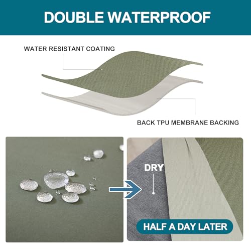 KRFOONN Waterproof Couch Cushion Covers for Sectional Sofa L Shape Stretch Separate Seat Cushion Cover Washable Chaise Lounge Sofa Slipcover Furniture Protector (2 Seats Covers + 1 Chaise Cover, 07) — view 4