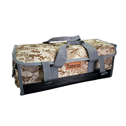 Tumecos ペグ収納 マルチコンテナ ボックス 大容量 収納ケース ペグケース ペグハンマー収納 アウトドア 多機能 クッキングツール 調味料ケース キャンプ テント アクセサリー収納袋 ツールボックス 迷彩