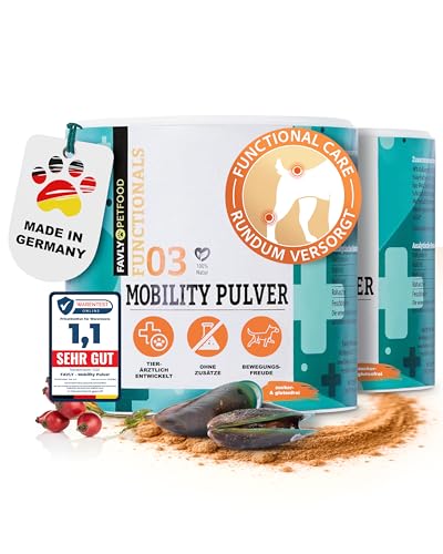 FAVLY Mobility Gelenkpulver für Hunde 2x250g mit Grünlippmuschel & MSM