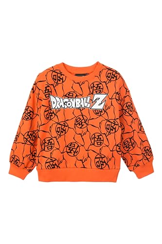 Dragon Ball Z Sweat pour Garçon, Pull Anime Sweatshirt Cadeau pour Enfants, Tailles 4 à 12 Ans (FR/ES, Âge, 8 Ans, Taille Normale, Orange)