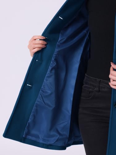 Image of Allegra K Women's Winter Classic Overcoat with Pockets Single Breasted Coat