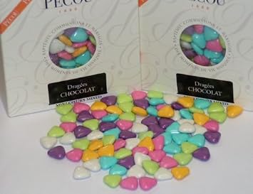 FavorOnline Superior French Mini Hearts Chocolate Dragees - 1 Pound