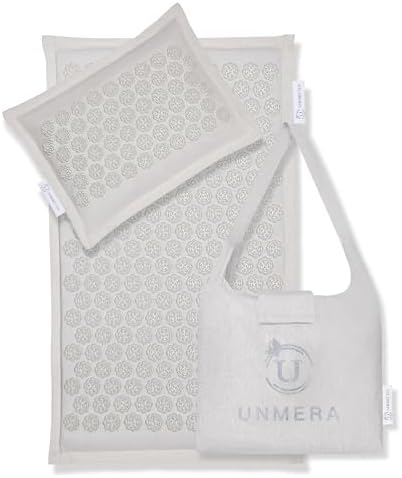 UNMERA Acupressure Mat and Pillow Set,Natural Eco Linen & Coconut...