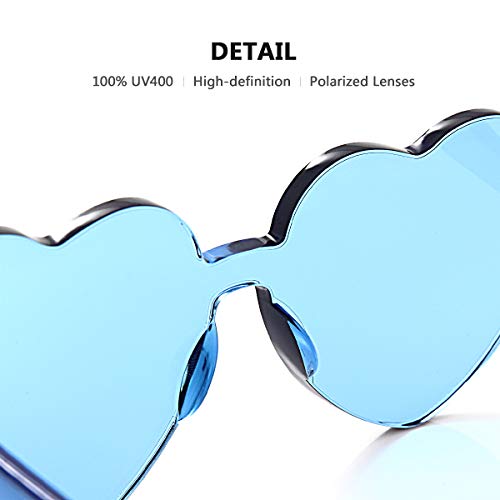 OLIN Heart Thick Oversized Rimless Sunglasses One Piece Eyewear Colored Sunglasses for Women4