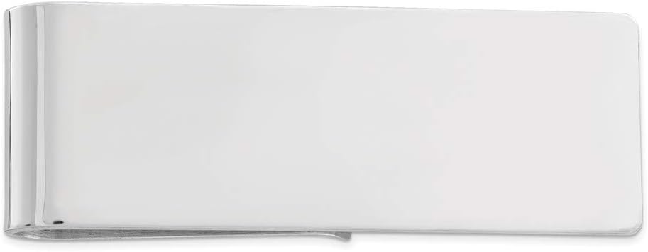 Solid 925 Sterling Silver Rhodium-Plated Money Clip