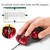 SANWA Wired Ergonomic Trackball Mouse, Programmable Roller Ball Mice, Tilt Scroll, 400/800/1200/1600 DPI, Computer trackball & Finger Rest, Compatible with Mac, Windows, Laptop, Chrome OS, Red