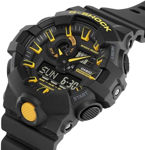 Casio Relógio G-Shock analógico-digital World Time, preto/amarelo Casio Relógio G-Shock analógico-digital World Time, preto/amarelo