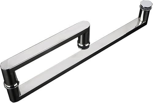 TIANQIHAO Replacement Shower Door Handle for Frameless Glass Door Single Sided Towel Bar Pull Push Handle Bathroom Door Knobs,185mm+385mm