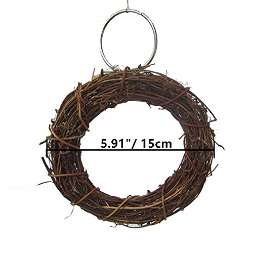 Image of Litewoo Bird Chew Toy Swing Perch Natural Rattan Hoop Parrot Stand for Parakeet Cockatiel Conure Finch Lorikeet Lovebird Budgie African Grey Caique Canary Cage Accessories