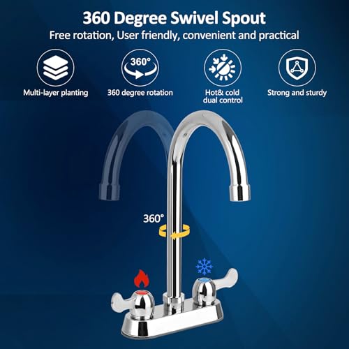 Robinet d'évier utilitaire à double levier et bec orientable 15,2 cm