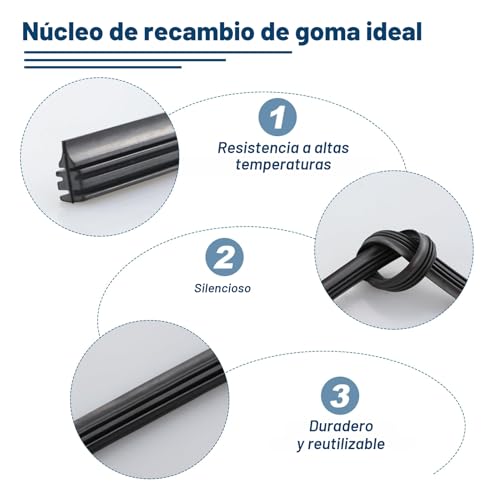 Miniatura 3 de 8 Gomas Universales Para Limpiaparabrisas, Goma Para Limpiaparabrisas, Goma De Repuesto Para Limpiaparabrisas, Evita Daños En El Cristal, Hace Que El Limpiaparabrisas Sea Más Silencioso