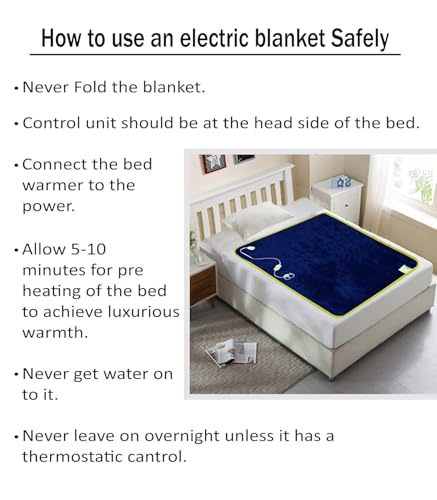 Image of Utopia Bedding Electric Blanket for Single Bed - Flannel to Sherpa Super Cozy Heated Blanket Best for Heavy Winters, Machine Washable, 76x152 cm