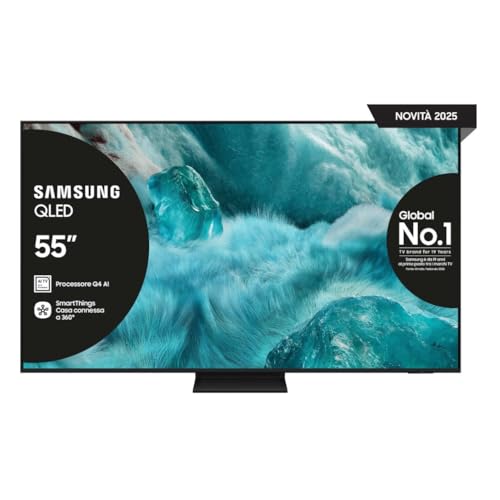 Samsung Smart TV 55'' QE55Q7F5AUXZT QLED 4K, Q4 AI Processor, 4K Upscaling, OTS Lite, Slim Look Design, 2025
