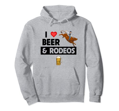 Me encanta la cerveza y los rodeos Western Cowboy Cowgirl Bull Rider Sudadera con Capucha