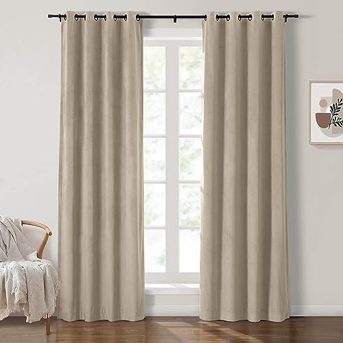 Drapifytex Black Grommet Velvet Curtain 96 Inches Long by 84