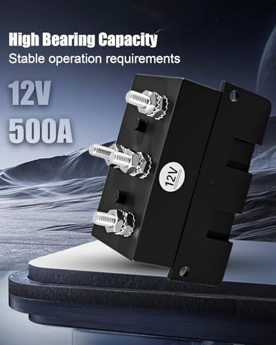 Anchor Windlass Reverse Solenoid 12V 24V 1500W Quadrupole 3-Wire 6000W Max, Heavy Duty Dual Direction Control Box for Electric Winch Forklift Control System