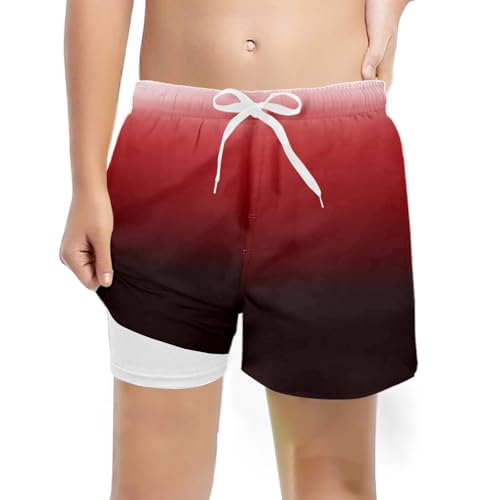 Genérico Bañador para niños de Secado rápido Pantalones Cortos de compresión con Forro antirozaduras Calzoncillos Tipo bóxer Traje de baño Pantalones Cortos de Playa