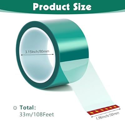 Resin Tape, 1.96In108Ft Epoxy Tape High Temperature Resistant 220C, Epoxy Tapes for DIY Jewelry River Table Spray Painting Welding Electronic Heating, No Residue