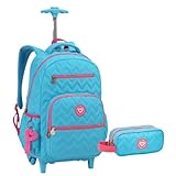 Kit Mochila De Rodas e Estojo Para Notebook Azul