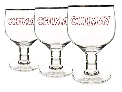 Chimay 3-Pack Original Goblet Chalice Beer Glasses, 33cl