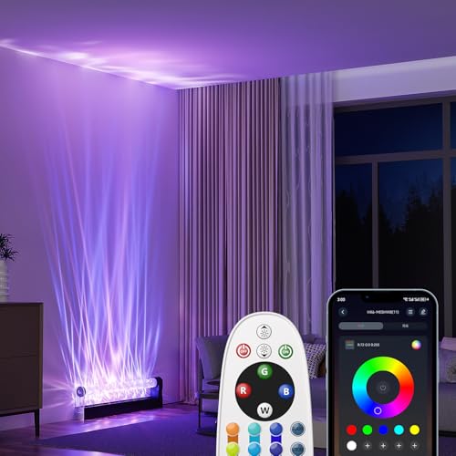 RGB Led Light for Wall Decor, Ambient Lighting for Bedroom, Mood Lighting for Living Room, Ocean Wave Light Projector Light for Game Room by KITVONA - Used condition - US$94.06