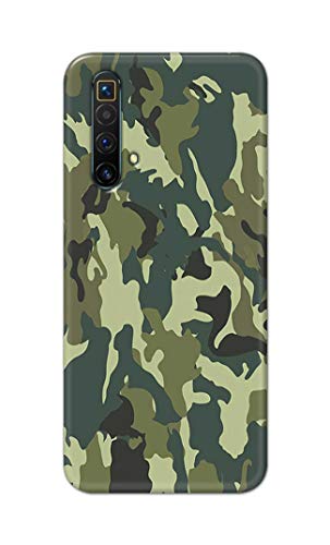 Image of Printed Hard Back Cover Case for Realme X3 | X3 SuperZoom | Realme X50 5G Back Cover (Green Army Camouflage) -1803
