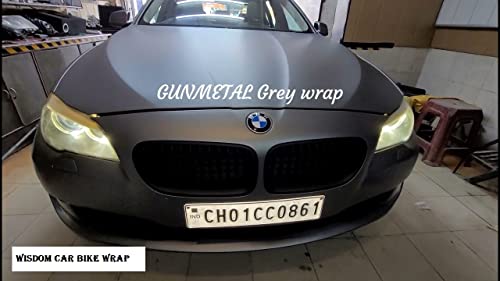 Image of WALLMATE? Matte Wrap Vinyl Peel and Stick Car & Bike Wrap Sheet Vinyl Car Wrap Sheet Roll Film Sticker Decal Sticker (24x120 /Inch, Gun Metal Grey Mat)