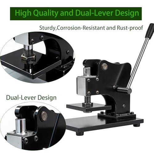 1.5 Ton Leather Cutting Machine,12x9cm Leather Hand Press Adjustable Pressure Stroke Die Cut Machine with 39 pcs Hole Punch Tool Set for Leathercraft,DIY & Various Materials Die Cutting by HONGYMA - Image 6