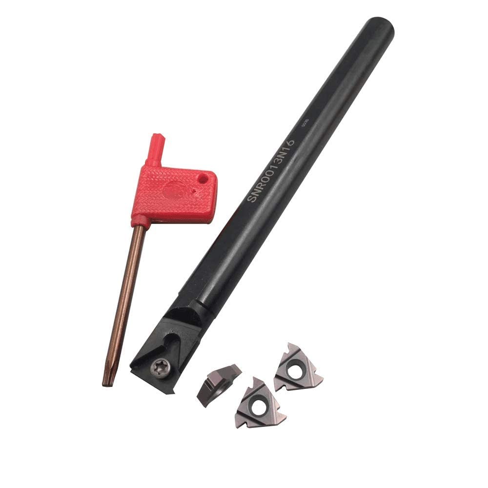 1/2" SNR 0013M16 Internal Threading Boring Bar with 16IR AG60 (3/8") Threading Carbide Inserts (SNR0013N16+10PCS 16IR AG60)