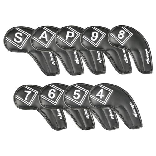 KTUXZCI Ensemble de 9 protège-Clubs de Golf brodés et résistants, pour assurant la sécurité de Vos Clubs en extérieur et évitant Les Chutes de têtes de fers. Protège Vos