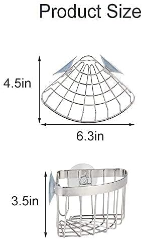 Miniatura 3 de Colgador de paños para platos + soporte de esponja + organizador de fregadero de esquina ahorra espacio triangular 2 en 1, sin taladrar con 2