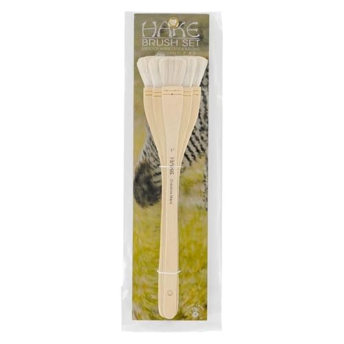 Creative Mark Hake Brush Sets - Hake Brush Set Paintbrush Soft White Hair Stitch-Tied Used For Wash And Background Work - [Hake Large Set Of 3] #TOP16