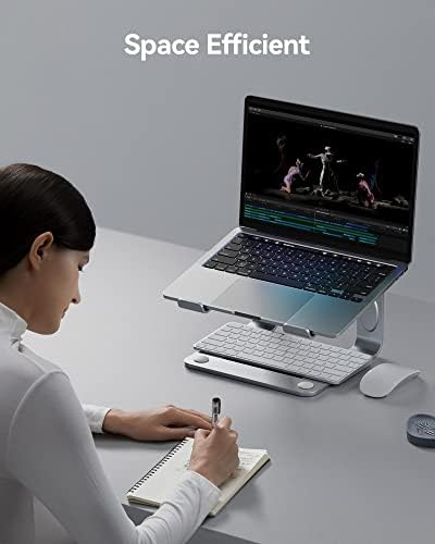 LORYERGO Laptop Stand  Ergonomic Laptop Riser Laptop Stand for Desk, Notebook Stand Compatible with Most 10-17 Laptops, Silver