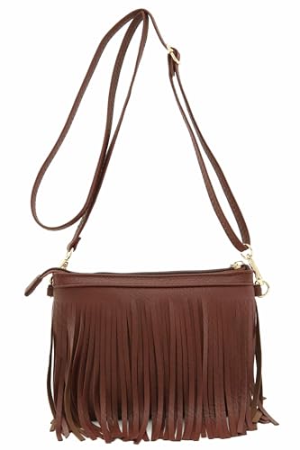 Image of FashionPuzzle Small Fringe Crossbody Bag with Wrist Strap