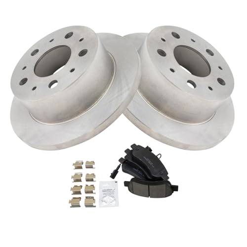 Image of TRQ Rear Brake Pad and Rotor Set Ceramic Solid Rotors Compatible with 2014-2021 Ram ProMaster 1500 2500 3500
