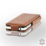 MACOON Exclusive Leather Case for iPhone 4 & 4S Protective Case made of Genuine Brazilian Leather, color:caramel brown