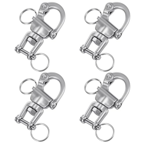 DOPENSPI 6 Pack Snap Shackle Sailing Halyard, 316 Stainless Steel Clevis Swivel Jaw Swivel Shackle Quick Release Snap Hook Snap Shackle for Sailboat Spinnaker Halyard Diving