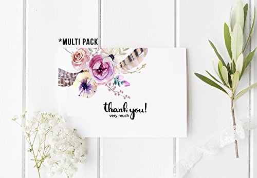 Boho Thank You Cards - 48-Count Modern Chic Thank You Notes, Bulk Thank You Cards with Envelopes, 4 x 6 Blank Notecards for Bridal Shower/Baby Shower/Wedding All Occasions - Thumbnail 5