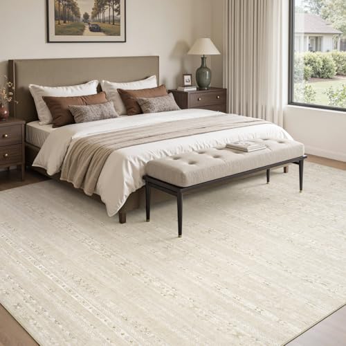 Beige Area Rug 8x10 Carpet-Rugs for Living Room Distressed Moroccan-Machine Washable Rugs for Bedroom Dining Room Living Room Rug Modern Boho Rug by RVOLST - Used condition - Image 2