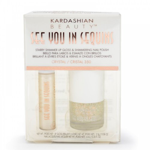 Kardashian Beauty "See You In Sequins" Shimmer Lip Gloss and Nail Polish Crystal 350