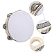 SHUESS 2 Pack 8 inch Tambourine for Adults Church, Hand Held Wood Tambourine with Double Row Jingle Metal Jingles Percussion Gift Musical Educational Instrument tambourine for church Party KTV