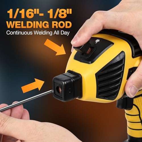 Handheld Welder Machine 110V Portable Welding Handheld with IGBT Inverter 6 Variable Current Adjustment, Handheld ARC Welder Gun for 1/16\'\'-1/8\'\' Welding Rods